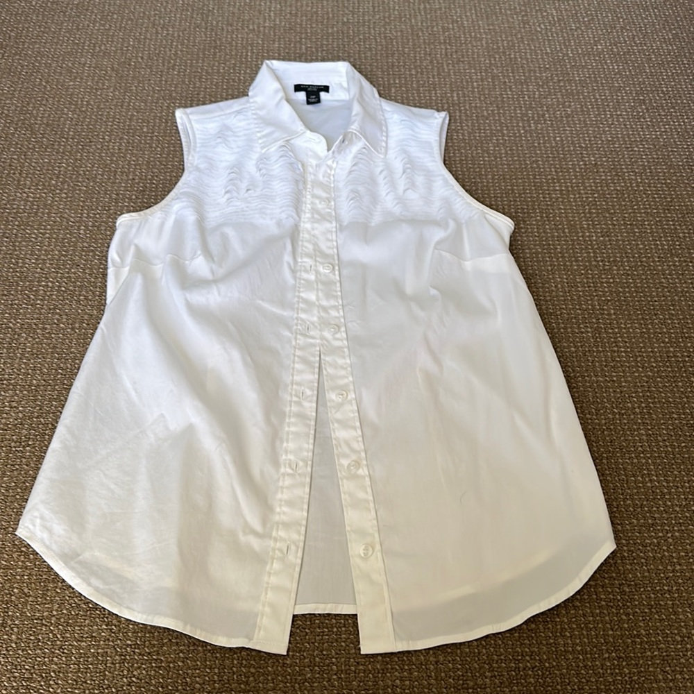 Ann Taylor petite white cotton blouse